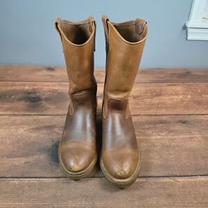 Red Wing Pecos Pull On Boots Mens 6.5 D Brown Good Vintage Leather 985 USA Made